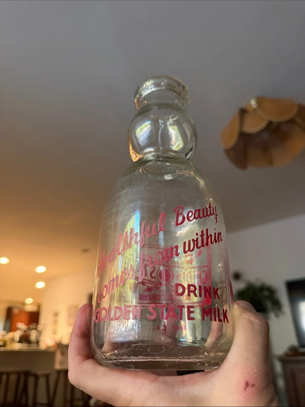 Vintage Clear Glass Milk Bottle